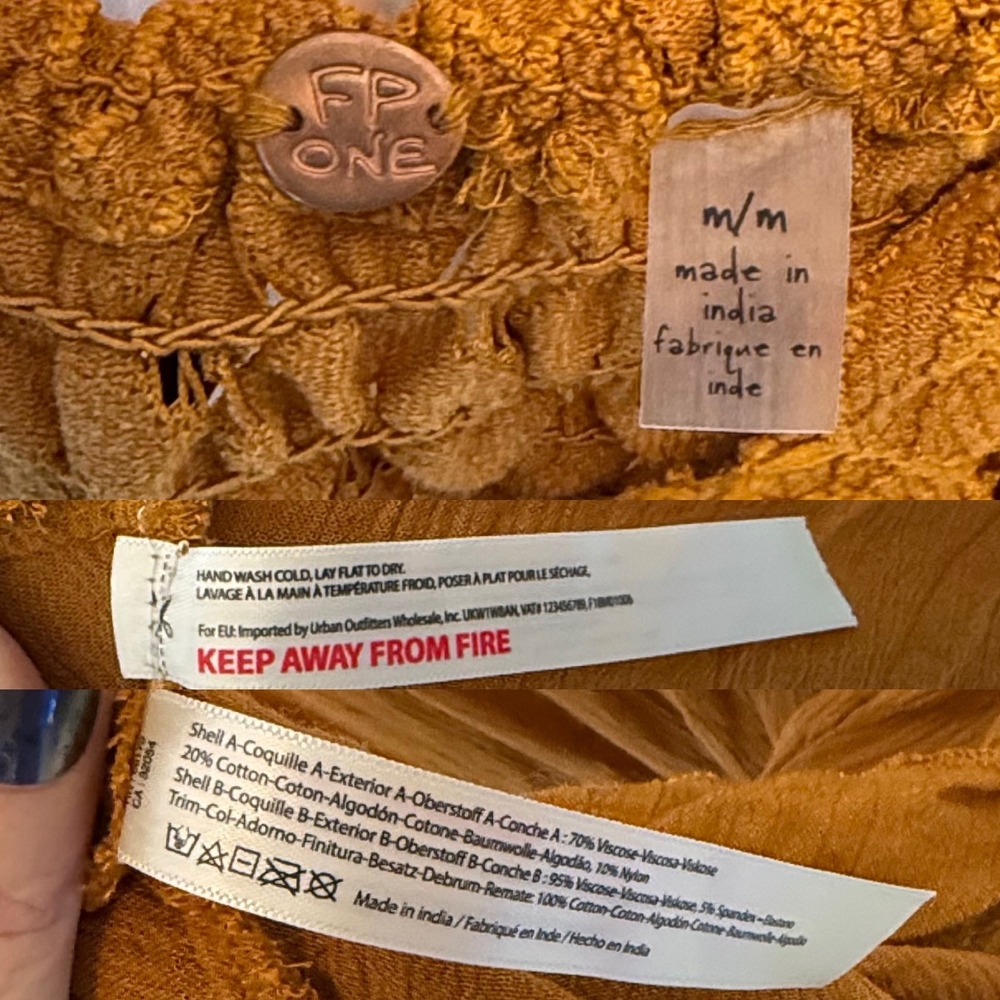 Free People Adela Dress in Mustard Yellow Size Medium - Picture 6 of 6